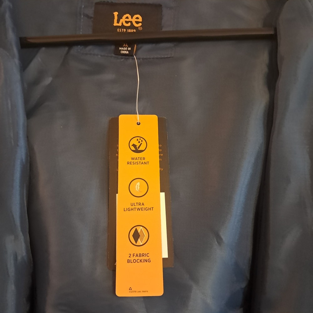 NWT Men's Lee Navy Blue Windbreaker Size XL - Picture 3 of 4